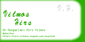 vilmos hirs business card